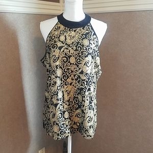 Women's dressy black and gold tank top. XL